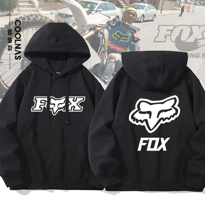 Fox Racing Front Fork Team Edition Off-Road Mountain Bike Logo Heavyweight Hooded Sweatshirt Sports Jacket Top Fox Racing Front Fork Team Edition Off-Road Mountain Bike Logo Heavyweight Hooded Sweatshirt Sports Jacket Top