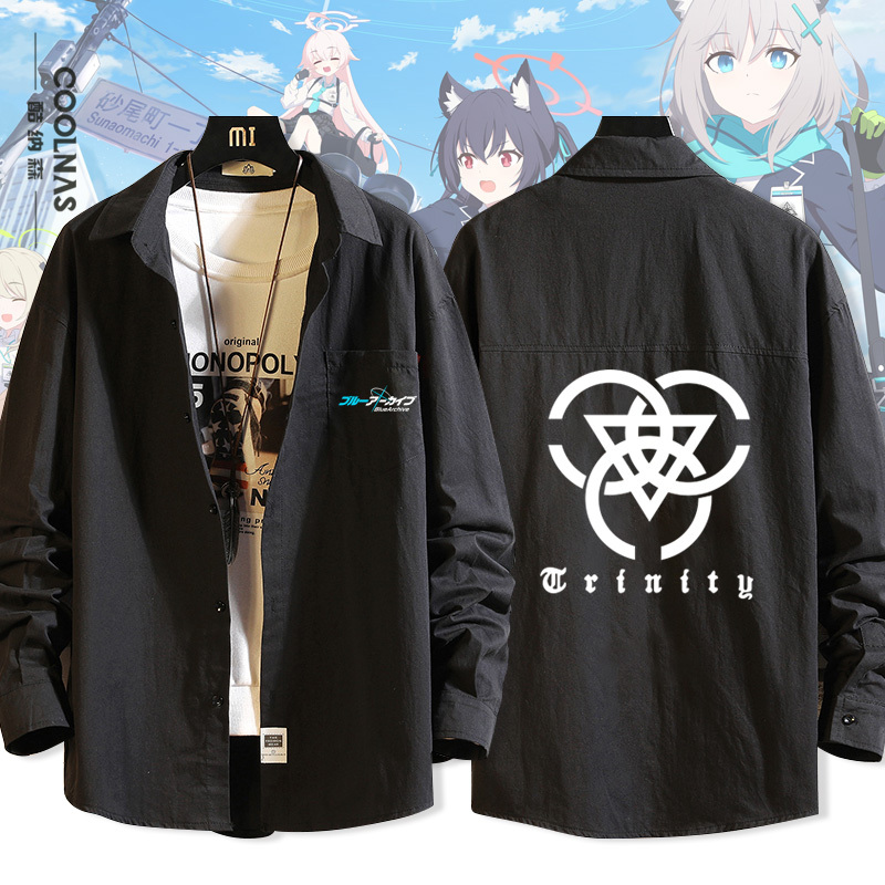 Game Logo Hoshino Alice Long-Sleeved Shirt Men's Loose Shirt Jacket Trendy