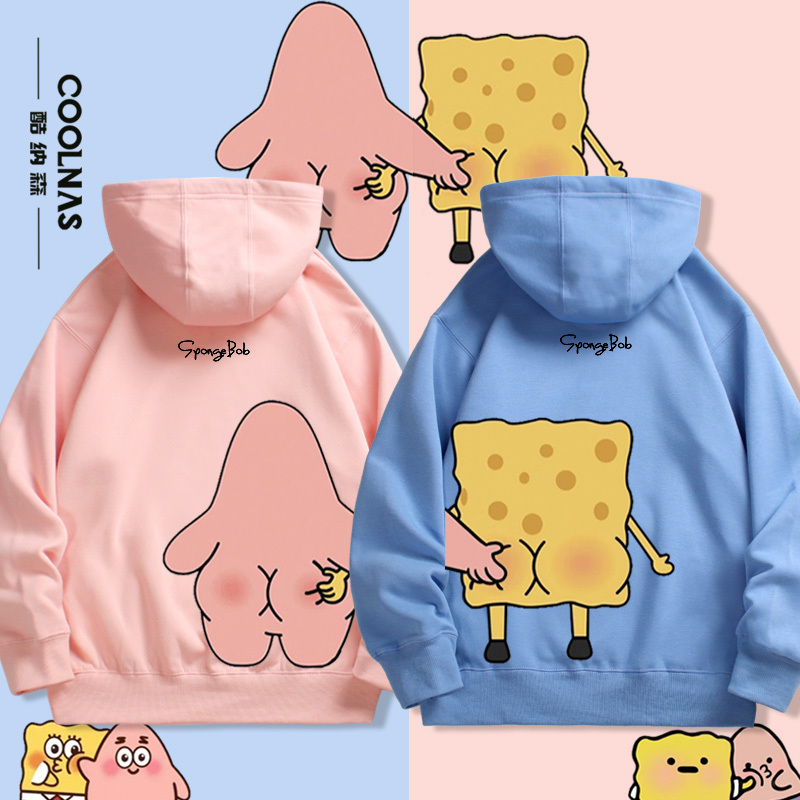 Spongebob Squarepants Patrick Star Cartoon Hoodie Unisex Couple Outfit Spring and Autumn Thin Hoodie Top Clothing