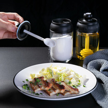 AGASHE barbecue seasoning bottle sealed moisture-proof glass oil tank spoon cover one seasoning bottle plastic sub-packaging seasoning box