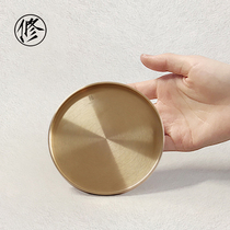 Brass pot supporting kung fu tea holding pot tea bearing dry bubble plate water storage dry bubble table simple Japanese accessories household