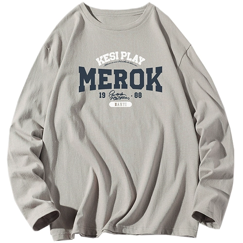 Мужская хлопковая осенняя ретро утепленный лонгслив, термобелье, в американском стиле, оверсайз