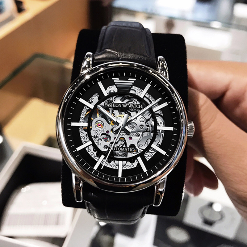Armani Black Warrior Men's Watch 2021 New Top Ten Automatic Mechanical Watch Brand Substitute Men's Watch