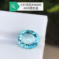 Paraiba 5 81 carat natural bare stone electro-optical blue tourmaline custom pendant ring surface processing finished inlaid
