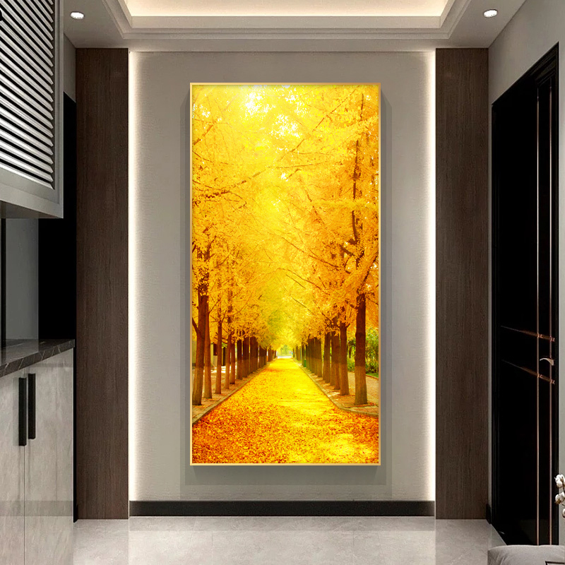 Golden Avenue Entrance Door Foyer Decorative Painting, Golden Floor Oil Painting, Corridor Aisle Mural, Living Room Wall Hanging Painting Golden Avenue Entrance Door Foyer Decorative Painting, Golden Floor Oil Painting, Corridor Aisle Mural, Living Room Wall Hanging Painting