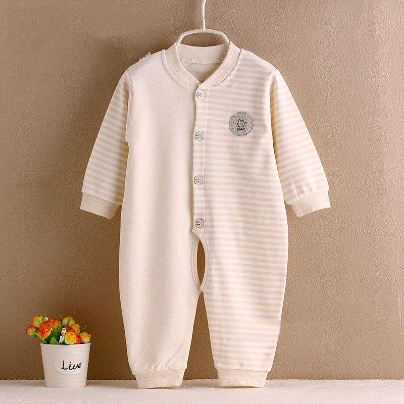 Pure cotton baby one-piece spring and autumn cotton baby clothes 0-3-6-9 months children's cotton base coat
