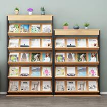 Newspaper rack magazine rack floor-standing office storage storage information rack book display rack color page reading book and newspaper rack