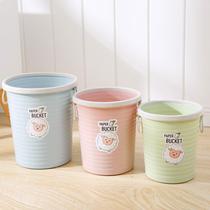 Cartoon creative trash can for home living room large kitchen bathroom toilet bedroom simple with pressure circle garbage basket