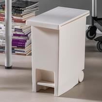 Foot-operated slow-down trash can for living room kitchen household large-capacity foot-operated trash can with lid bathroom slotted paper basket