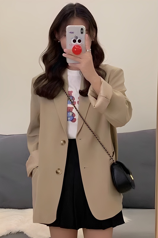 2026 New Trendy Women's Korean-Style Loose Casual Suit High-Quality Jacket with a High-End Feel, Casual Style, and Elegant Formal Wear