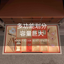 Cosmetics storage box jewelry integrated light luxury leather cloakroom tray drawer type high-grade exquisite customization