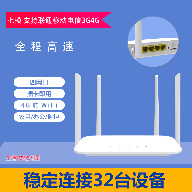 Weisuo 4G wireless broadband network mobile wifi plug-in router sim traffic network card full Netcom cpe mobile phone Internet access Bao Unicom mobile telecom vehicle home