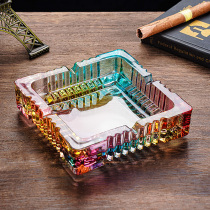 Flevinz colorful European square striped crystal glass quality ashtray ashtray for men only 1399