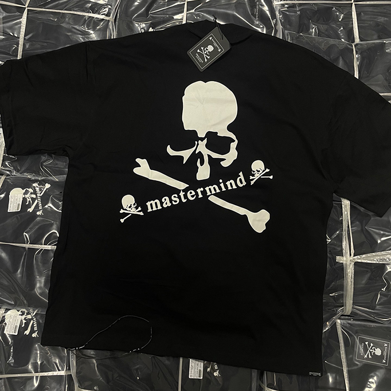 Dark Style Mmj Luminous Skull Printed Short-Sleeved T-Shirt Men's Japanese Style Hip-Hop Street Loose Round Neck Half-Sleeved Shirt