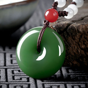 Xinjiang hotan jade white jade safety buckle for men and women jasper jade necklace couple jade pendant jade pendant safety buckle
