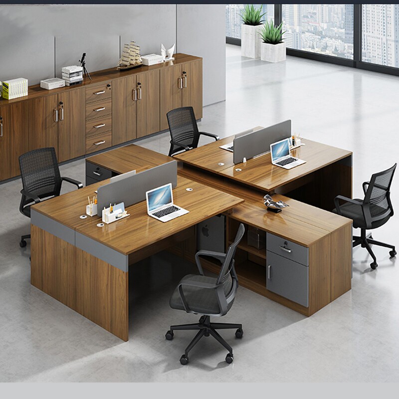 Staff office desk and chair combination 2468 double four - six - person financial screen card seat fashion computer desk furniture