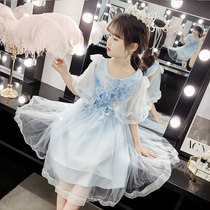 Girl Dress Girl Dress Dress Dress Dress 2022 New Summer Dress Korean Version Embroidered Mesh Dress Girl CUHK Girl Princess Dress