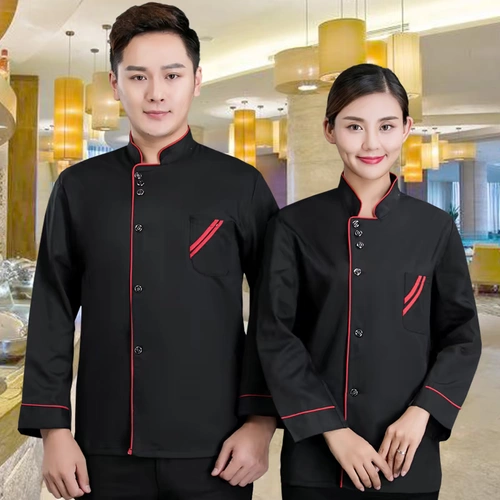 Шеф-повара Работа для одежды с длинным рукавом осень и зимняя мужская столовая ресторан кухонная одежда.