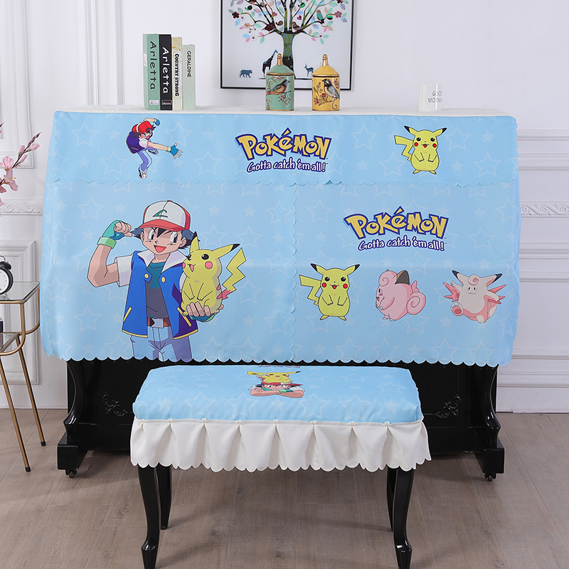 Piano cover Half-covered Nordic Cartone Piano Protection Set Modern Simple Piano Full-cover Cover Pikachu Animation