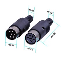 Large keyboard plug 6-core plug six-core hand hand microphone plug large six-core female microphone wire head