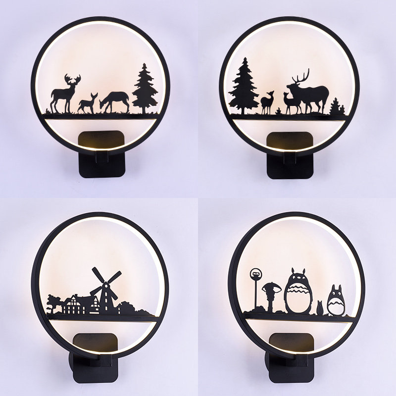 Nordic wall lamp bedroom minimalist modern creative personality aisle stairs children's room background wall lamp