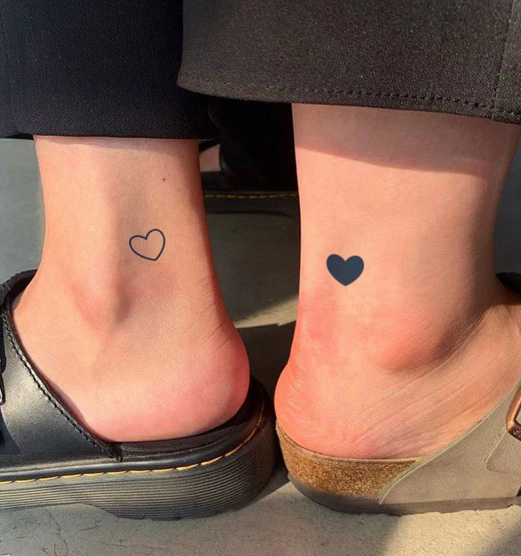 Gattoo Couple Style Heart Heart Sweet Plant Extract Juice Waterproof Non-Reflective Tattoo Stickers