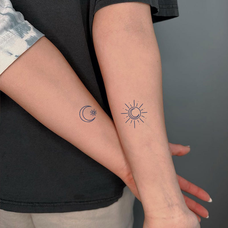 Gattoo Sun and Moon, the Sun and Moon Shine as Brightly as Stars, Couple and Best Friend Tattoo Stickers Gattoo Sun and Moon, the Sun and Moon Shine as Brightly as Stars, Couple and Best Friend Tattoo Stickers