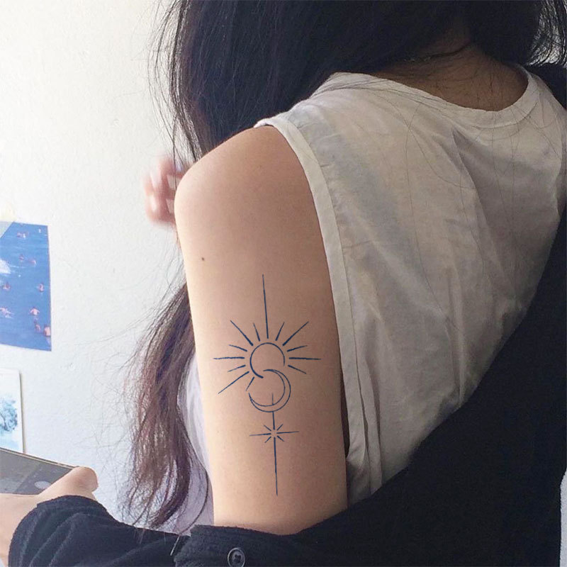 Gattoo Sun and Moon Interplay Realistic Visual Non-Reflective Tattoo Stickers Gattoo Sun and Moon Interplay Realistic Visual Non-Reflective Tattoo Stickers