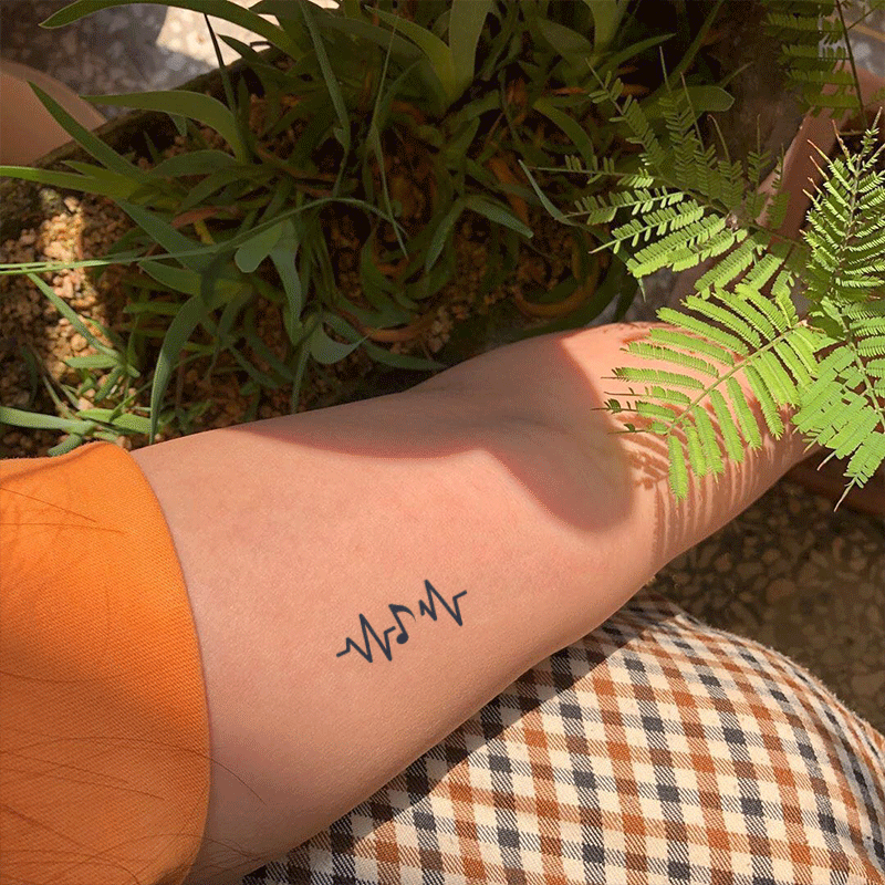 GATTOO Beat notes personality creative two weeks of aging true visual Tetris tattoo sticker