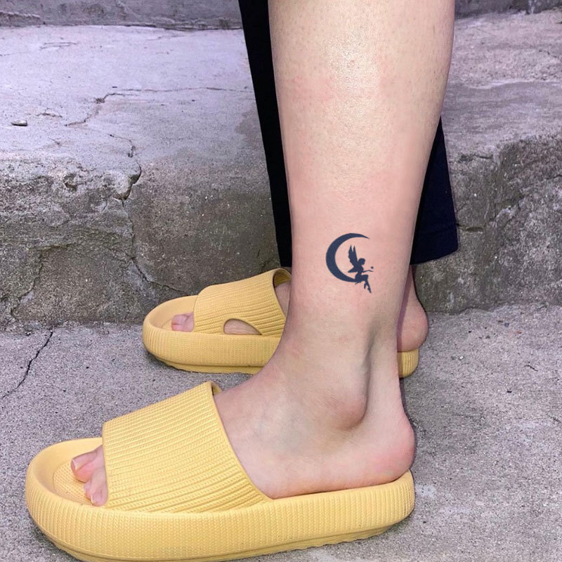 Gattoo Angel Moon Plant Waterproof Long-Lasting Two-Week Duration Easy to Remove Square Tattoo Sticker