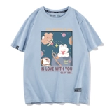 Милая розовая летняя японская футболка для школьников, свободный крой, в западном стиле, по фигуре, высокий воротник