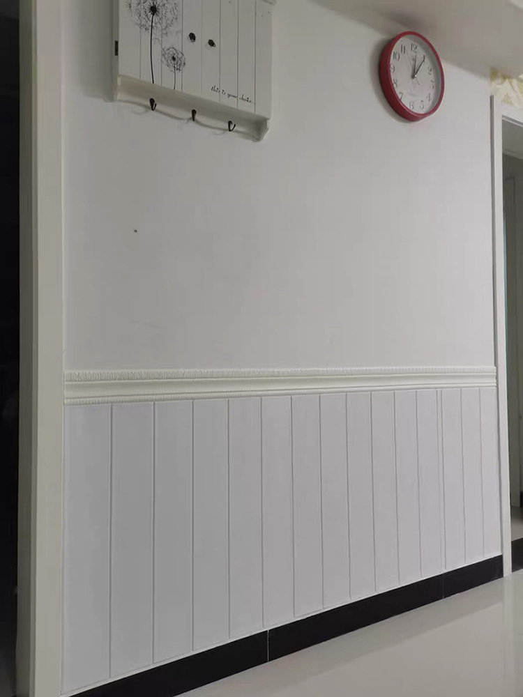 Wallpaper Self-adhesive 3D three-dimensional wood grain wall stickers Living room ceiling household protective wall skirt waterproof and moisture-proof decorative wallpaper