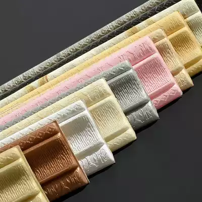 Wallpaper self-adhesive 3d three-dimensional wall sticker background wall border decorative strip foam edge waistline self-sticking skirting board wallpaper