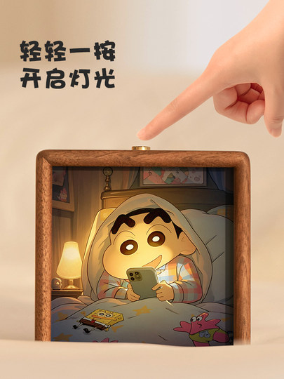 Rechargeable Anime Night Light Bedroom Sleep Lamp Bedside Sleep Children's Room Cartoon Cute Photo Frame Birthday Gift
