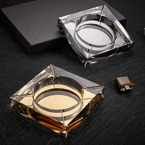 Стеклянная креативная трендовая большая пепельница для офиса, делается под заказ, подарок на день рождения