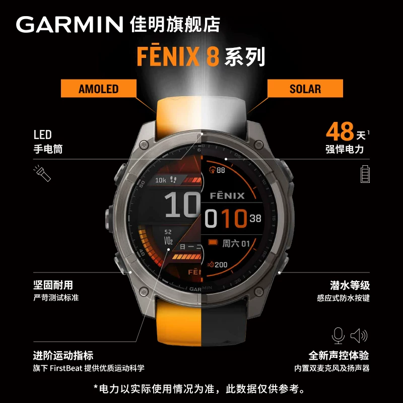 Гармин Fenix8 outdoor спортивные часы солнечные двойной частоты GPS сапфировое стекло водонепроницаемые 10АТМ