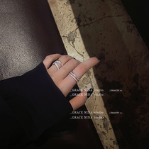 Double round ring female Japanese light luxury fashion personality ins tide cold style simple small ring index finger ring