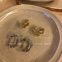  Korean temperament circle earrings 2021 new trendy high-end sense earrings French net red geometric personality female earrings