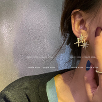  Astral super shining asymmetrical earrings 2021 new high-end sense wild exquisite super fairy earrings womens accessories