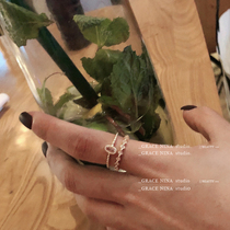 Grace Nina Treasure Girl high color protection gold diamond ring opening adjustable atmosphere retro simple