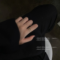 Retro Hong Kong style twist twist index finger ring female fashion personality ins trendy people Net Red cold wind opening ring