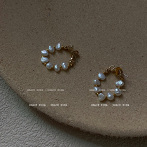 Grace Nina retro baroque pearl back hanging earrings 2021 New Tide earrings female earrings summer