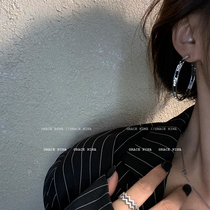 Shining zircon earrings 2021 New Tide earrings earrings earrings personality stripes