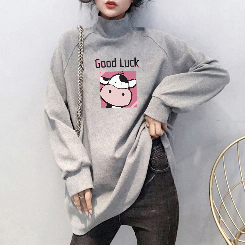Autumn Winter Clothing Fashion Models New Gestational Dress Plus Suede Thickening Medium Long Version Loose Beat Undershirt Long Sleeve Thick Cotton T Half High