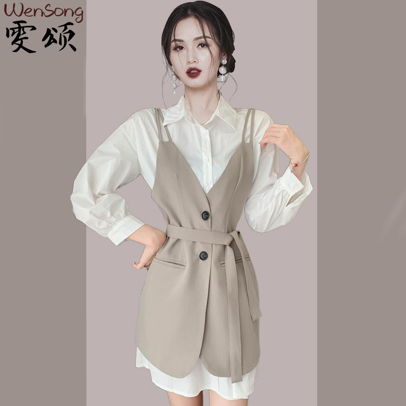 High-end temperament ladies dress suits women's autumn 2022 new slim slim skirt two-piece women's clothing