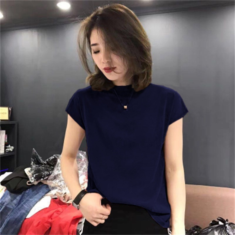 Short-Sleeved 2026 New Loose Ice Silk T-Shirt for Women, Versatile Summer Knitted Thin Sleeveless Top, Slimming Base Shirt