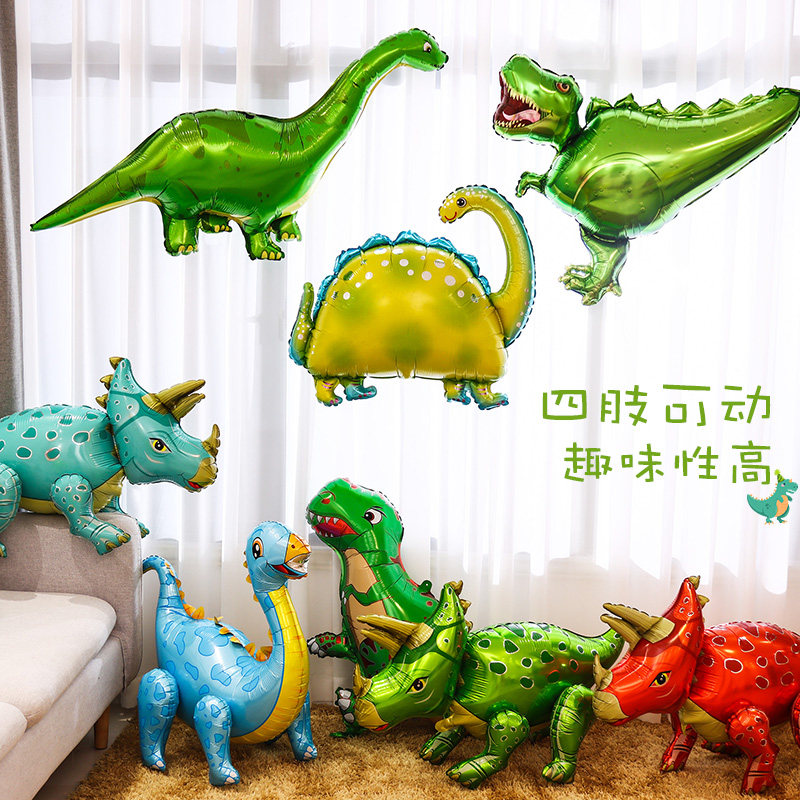 Dinosaur Themed Aluminum Film Balloon Baby Children Birthday Party Decoration Scene Placement Sen animal toy supplies