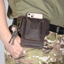 Sports fanny pack mens work site wear belt handmade cowhide summer cigarette mobile phone lightweight waist leather cover