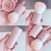 Super easy to use large retractable makeup brush with cover soft bristles fluffy blush brush loose powder brush stippling brush short handle portable