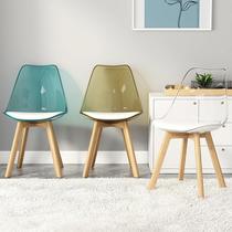 Nordic dining chair home backrest transparent plastic chair simple desk stool negotiation table and chair dressing table makeup chair